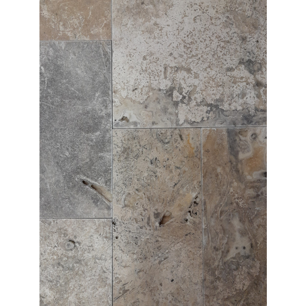Mosaico Pietra Naturale Marmo Frammentario Crema/rosso Mix: 44-1002_b| 1 Foglio 4251298402533